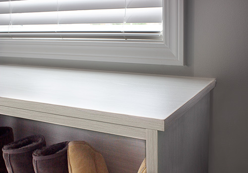 Textured Built-In Closet Cabinets