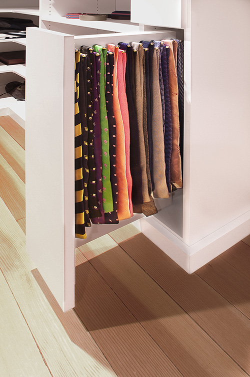 Closet Tie Rack Pull-Out Door Close Up