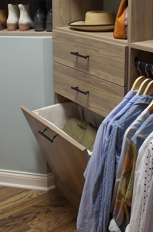 Closet Efficiency with Tilt Out Hamper