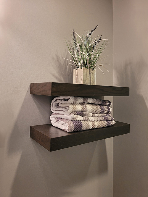 Bathroom Floating Shelves Close Up