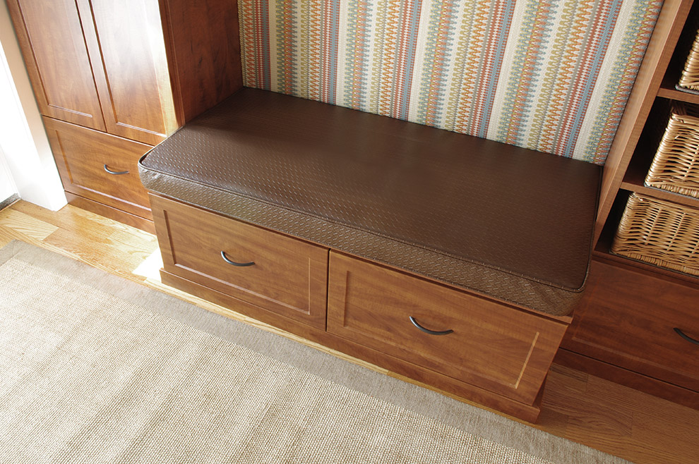 Tailored Entryway Boot Drawer Bench with Cushion