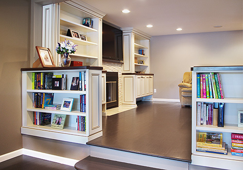 Matching Fireplace Surround Custom Bookcases