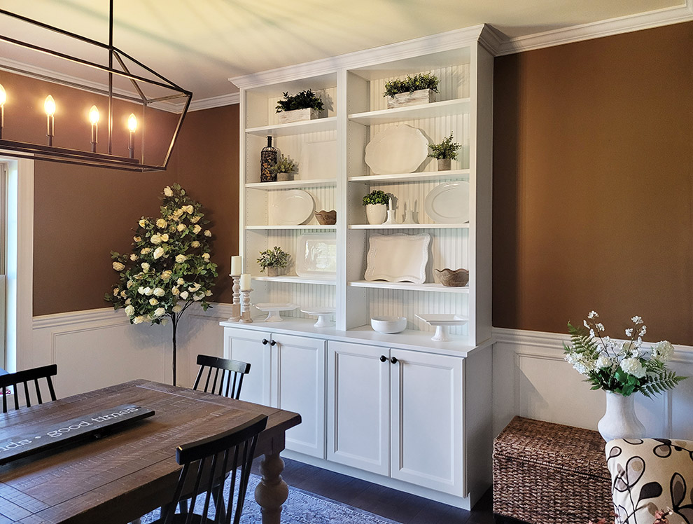 Custom Farmhouse White Dining Room Hutch