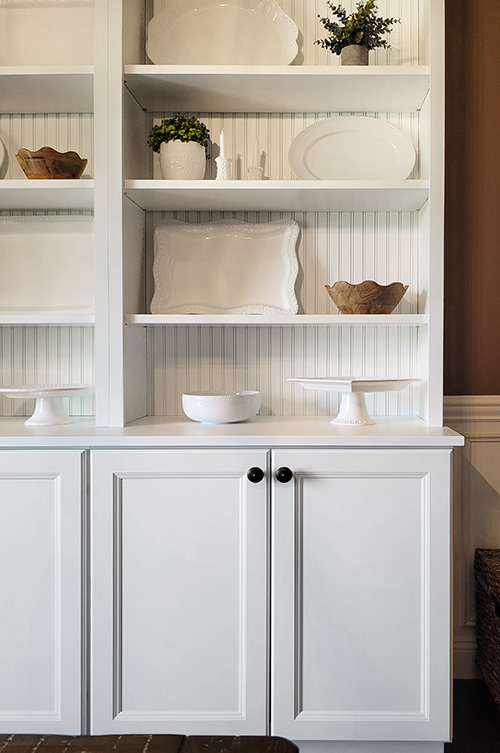 Custom White Dining Room Hutch for Collections and Daily Essentials