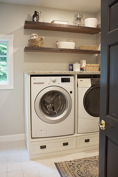 Laundry Room Floating Shelves