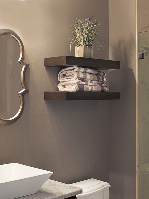 Floating Bathroom Shelves for Towels