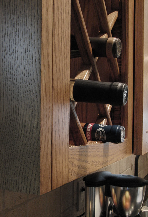 Red Oak Kitchen Wine Cabinet