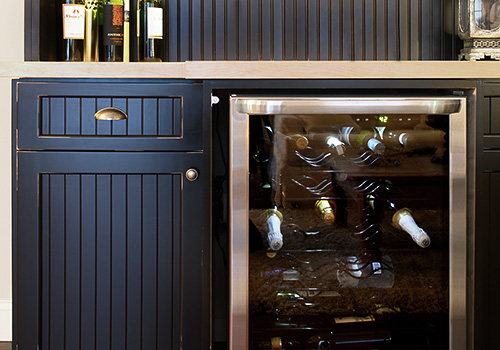 Home Bar Lower Cabinet and Drawer Close Up