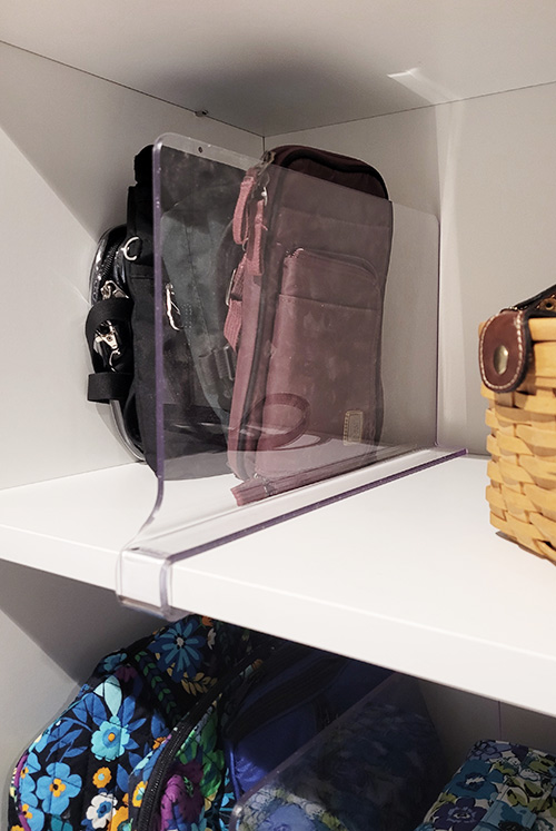 Acrylic Shelf Divider for Handbag Storage Shelves