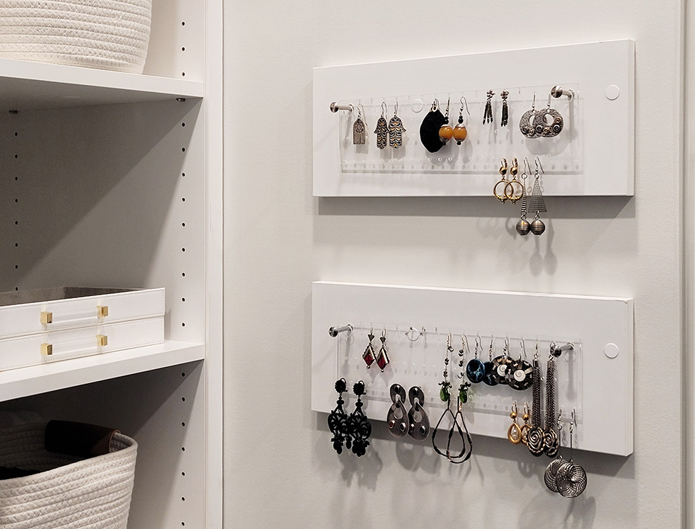 Acrylic Earring Storage Holders for Rylex Custom Closets