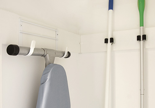 Closet Rack for Mops, Brooms and Ironing Board Hook