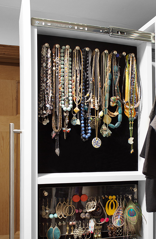 Tangle Free Necklace Pull-Out Cabinet