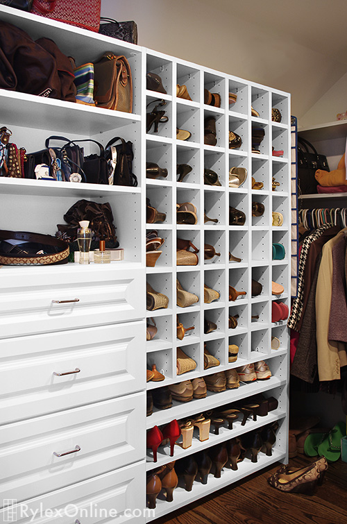 Closet Shoe Cubbies and Shoe Shelves