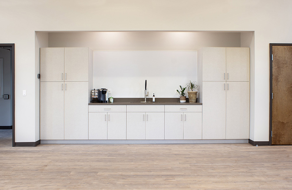 Commercial Kitchenette High-Pressure Laminate Cabinets