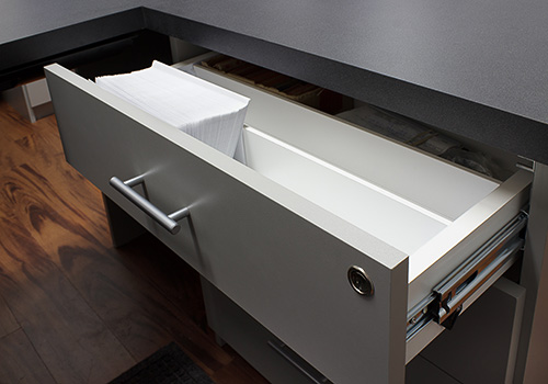 Office Desk with Paper Slot Grommet Drawer Divider