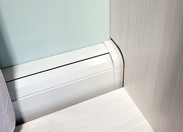Cabinet Base Trim Around Baseboard Heating Unit