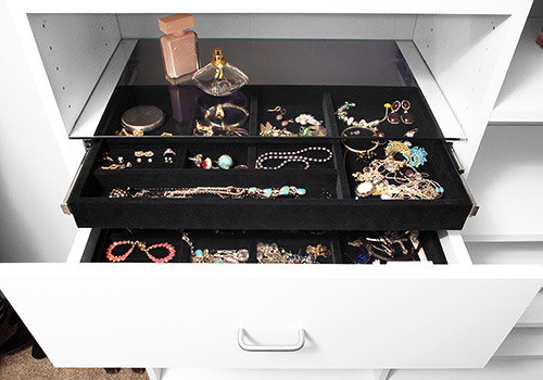 Glass Topped Jewlery Drawer