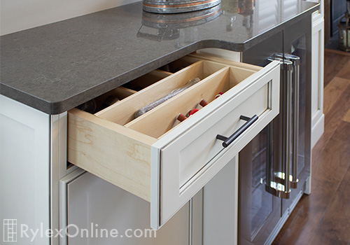 Divided Drawer for Home Bar Cutlery