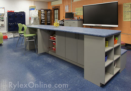 Educational Classroom Work Station with Storage