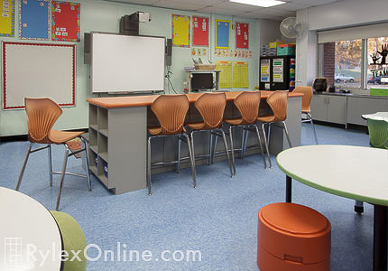 Classroom Islands with Locking Cabinet Storage