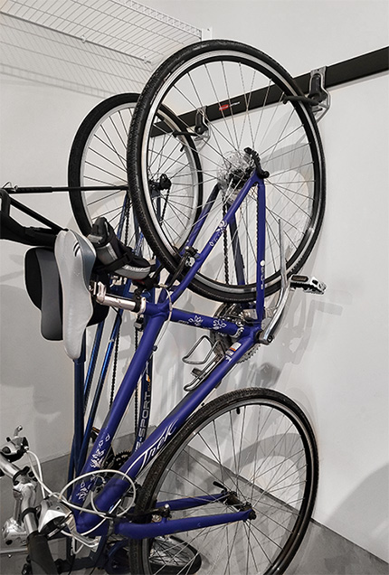 Garage Bike Storage System with Wall Rack and Bike Hooks