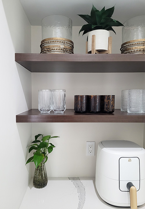 Accent Stylish Floating Shelves for Beverage Glasses