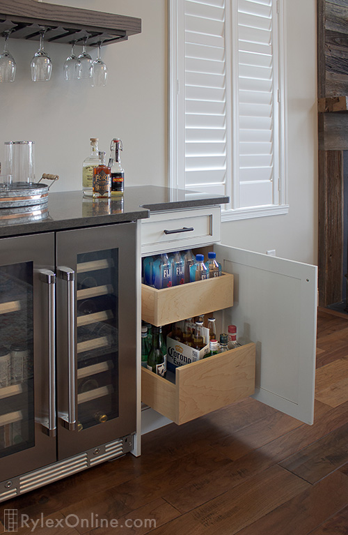 Home Bar with Pull Out Drawers