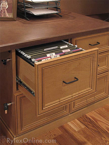 Cherry Wood Office File Drawers with Locks