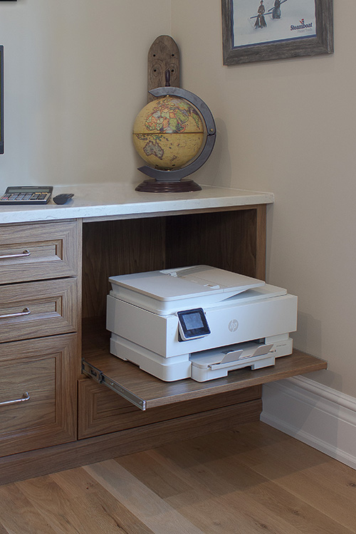 Custom Cabinet for Printer Pull Out Shelf