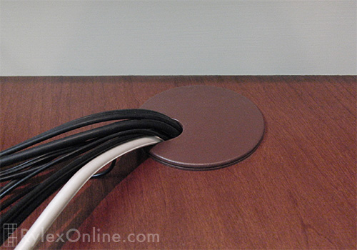 Brown Cable Grommet for Office Desk