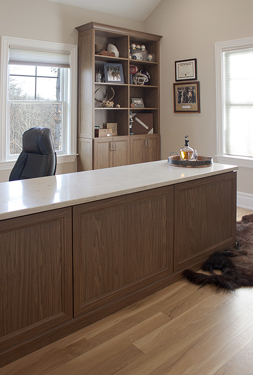 Home Office Cabinet with Extended Counter Space and Display Storage Cabinet