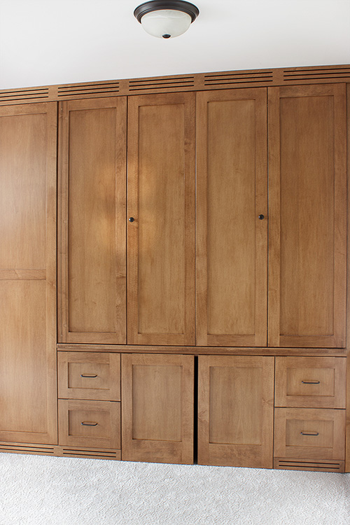 Pocket Doors Secure Home Office Cabinet