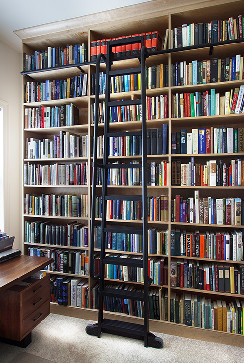 Library with High Upper Shelves