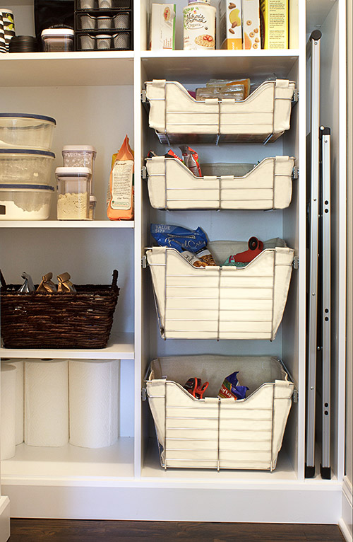 Pantry Ladder Folds for Storage in Pantry Closet