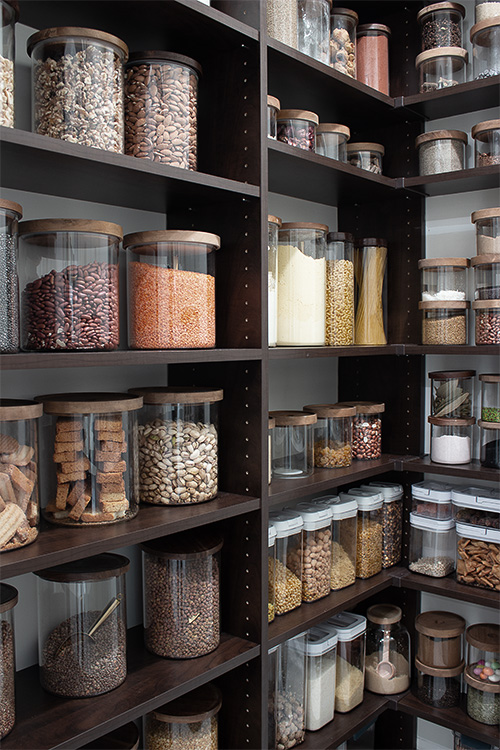 Narrow Pantry Shelves for Glass Containers