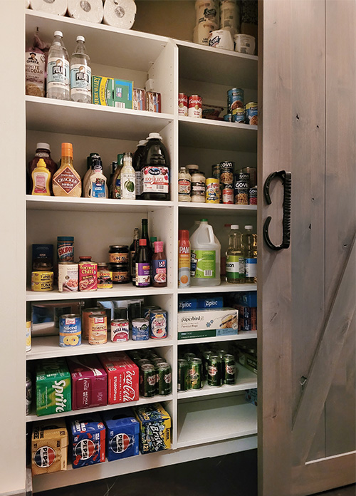 Farmhouse Utility Room Pantry with Barndoor Close