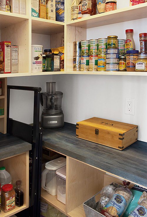 User-Friendly Pantry with Kitchen Prep Space