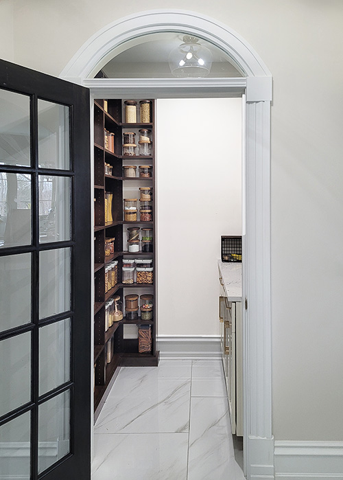 Pantry with Open Adjustable Shelves for Storage Containers