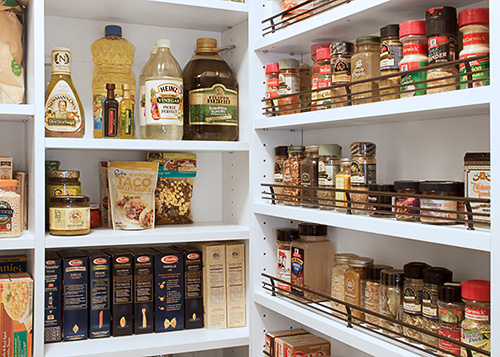 Custom Wall Mounted Spice Rack in Pantry