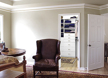 Custom Men's Walkin Closet with Generous Hamper Drawers