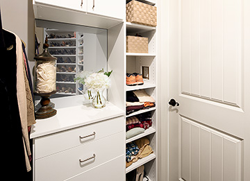 Angled Walk-In Closet Storage