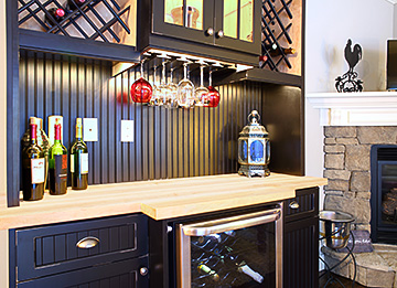 Home Wine Bar with Wine Cooler