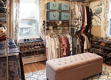 Walk-In Master Closet with Open Shelving