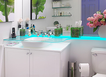 Bathroom Vanity with Glass Shelves