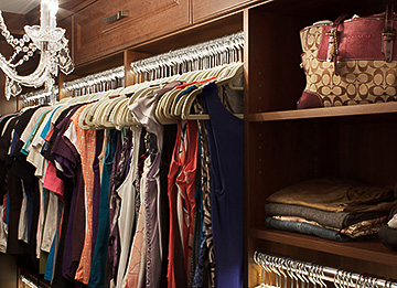 Light Infused Master Closet with Inset Mirror Doors