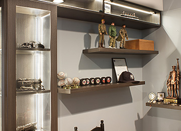 Display Cabinets for HO Train and Baseball Memorabilia Collections