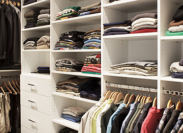 Men's Contemporary Closet with Velvet Lined Drawers for Cuff Links