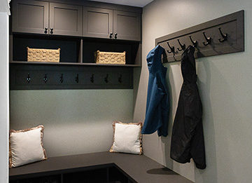 Custom Mudroom with L-Shaped Bench - View Mudroom Page