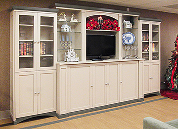 Elegant Entertainment Cabinet with Glass Fronted Cabinets