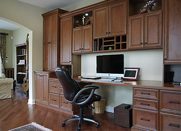 Built-In Home Office with Cabinets